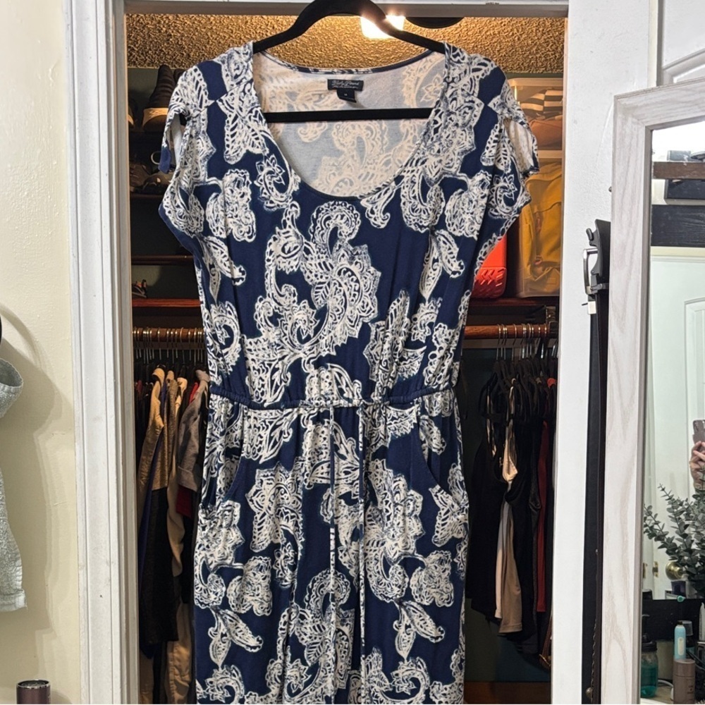 Lucky Brand Blue and White Patterned Mini Dress